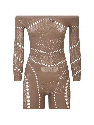 Poster Girl Sonya Playsuit In Brown