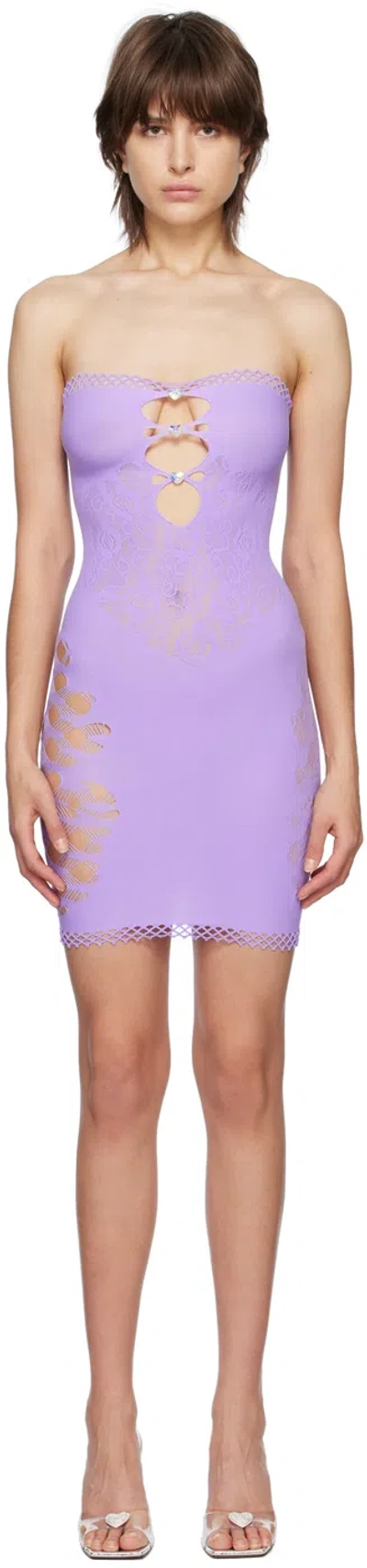 Poster Girl Ssense Exclusive Purple Coco Minidress In Violet Tulip