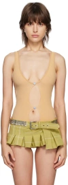 Poster Girl Ssense Exclusive Tan Joyce Bodysuit In Sand