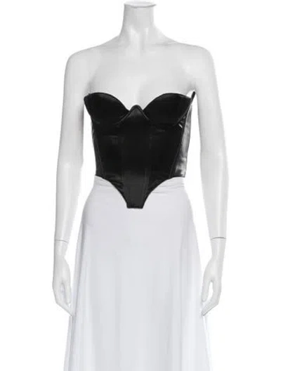 Pre-owned Poster Girl Strapless Crop Top In Black