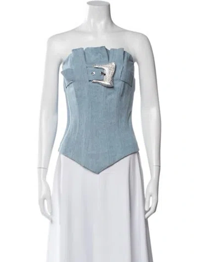Pre-owned Poster Girl Strapless Top In Blue