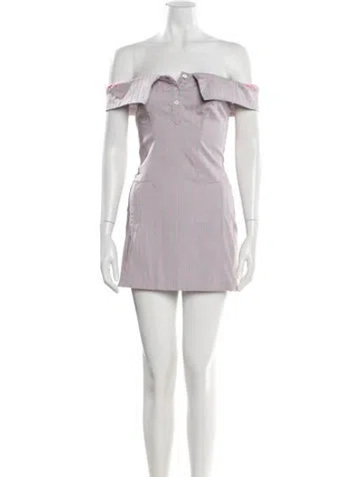 Pre-owned Poster Girl Striped Mini Dress In Purple