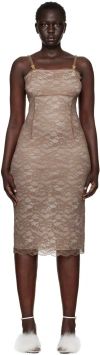 Poster Girl Taupe Blair Midi Dress In Marlboro Light