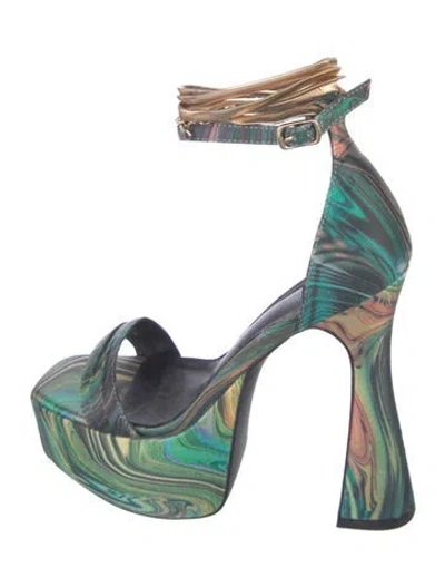 Pre-owned Poster Girl Tie-dye Print Sandals In Multi