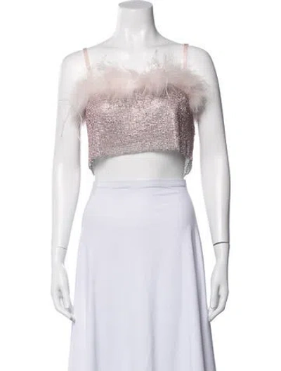 Pre-owned Poster Girl V-neck Sleeveless Crop Top In Pink