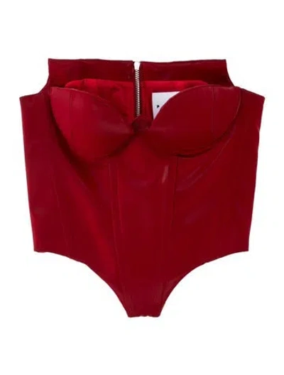 Pre-owned Poster Girl V-neck Sleeveless Crop Top In Red