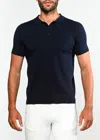 Postmarc 3-button Knit Polo Shirt In Navy
