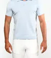 Postmarc 3-button Knit Polo Shirt In Silver Sky