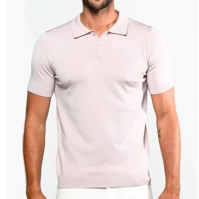 Postmarc 3-button Knit Polo Shirt In Mauve In Pink