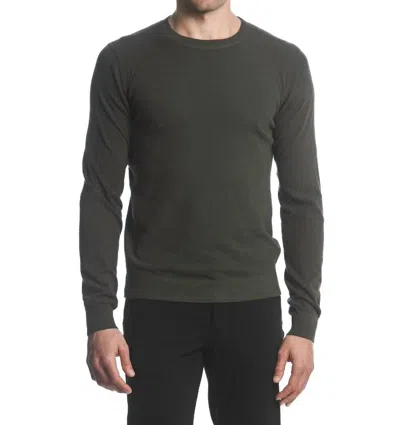 Postmarc Boucle Knitted Crew Sweater In Olive In Grey