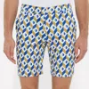 Postmarc Men's Cubes Woven Printed Shorts In Ochre/royal