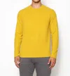 Postmarc Stretch Knit Long Sleeve Crew Pullover In Mustard