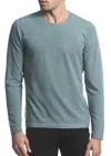 Postmarc Stretch Knit Long Sleeve Crew Pullover Shirt In Pool