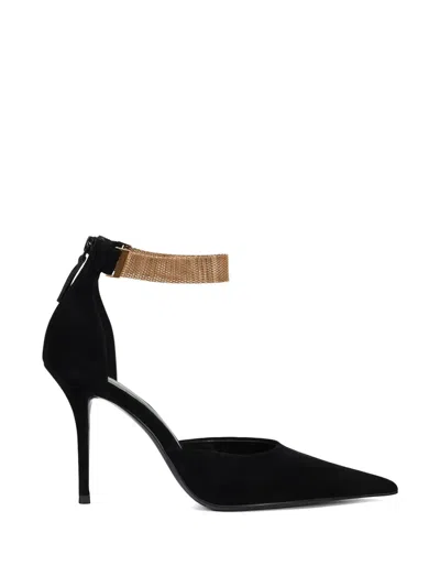 Potamy Ankle Strap Suede Pumps In Black