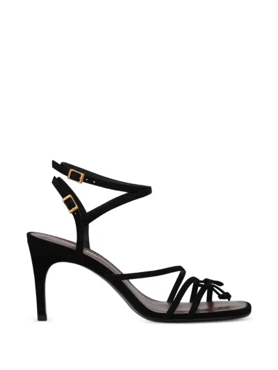 Potamy Bow-detail Suede Sandals In Black