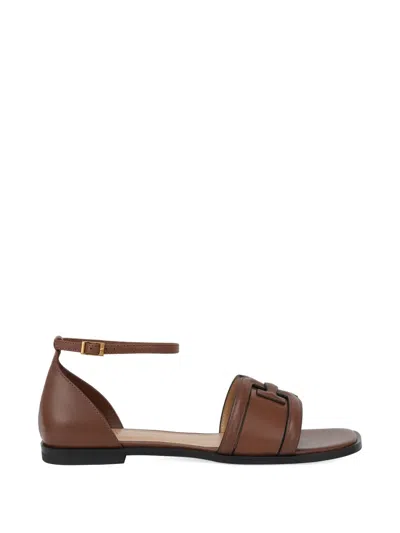 Potamy Buckle-detail Strap Leather Sandals In Brown