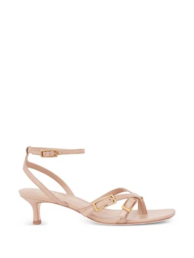 Potamy Buckle-detail Leather Sandals In Neutral