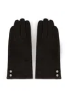 Potamy Button Suede Gloves In Brown