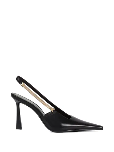 Potamy Chain Strap Leather Pumps In Black