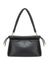 Potamy Drawstring Leather Shoulder Bag In Black
