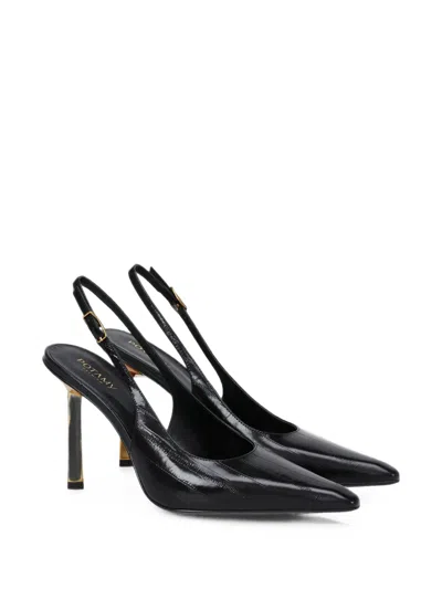 Potamy Embossed Slingback Pumps In Black