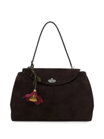 Potamy Floral-detail Leather Keychain In Brown