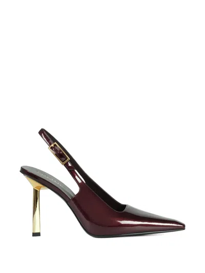 Potamy Pointed Buckle Leather Pumps In Burgundy