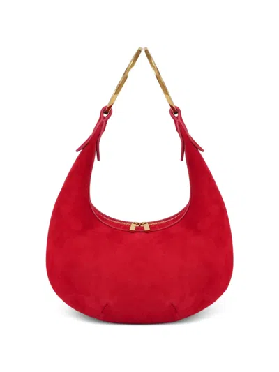 Potamy Ring Detail Suede Mini Bag In Red