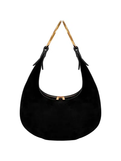 Potamy Ring Suede Mini Bag In Black