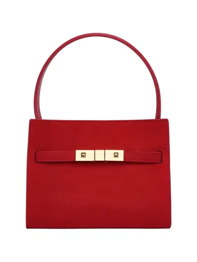 Potamy Square-buckle Leather Mini Bag In Red
