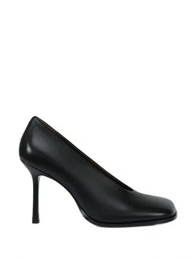 Potamy Square-toe Leather Pumps In Black