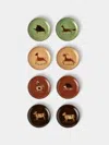 Poterie D’évires Poterie D'évires Animals Hand-painted Ceramic Plates - 8in/20cm (set Of 8) In Multi