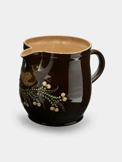 Poterie D’évires Poterie D'évires Birds Hand-painted Ceramic Extra Large Jug