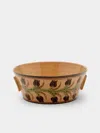 Poterie D’évires Poterie D'évires Flowers Hand-painted Ceramic Large Handled Serving Bowl In Multi