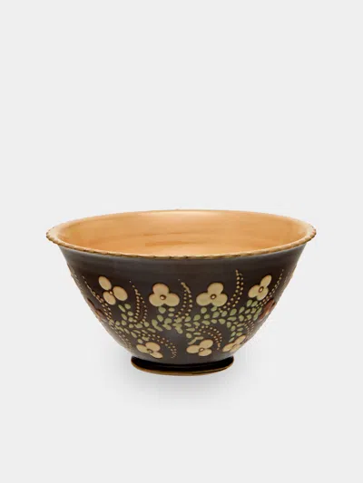 Poterie D’évires Poterie D'évires Flowers Hand-painted Ceramic Mini Salad Bowl In Multi