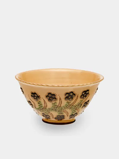 Poterie D’évires Poterie D'évires Flowers Hand-painted Ceramic Mini Salad Bowl In Multi