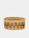 Poterie D’évires Poterie D'évires Flowers Hand-painted Ceramic Oval Serving Dish In Multi