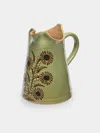 Poterie D’évires Poterie D'évires Flowers Hand-painted Ceramic Petite Milk Jug In Multi