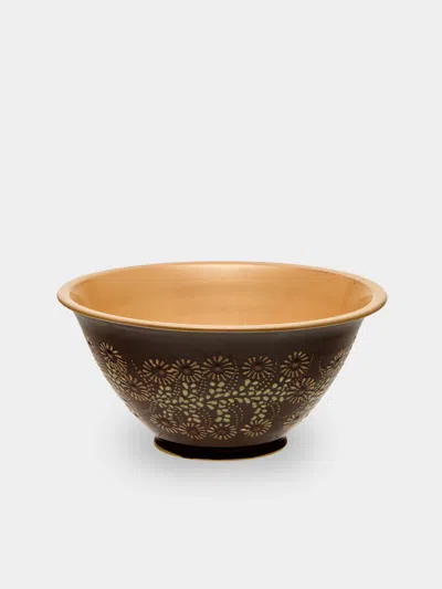 Poterie D’évires Poterie D'évires Flowers Hand-painted Ceramic Petite Salad Bowl In Multi