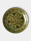 Poterie D’évires Poterie D'évires Flowers Hand-painted Ceramic Round Platter In Multi