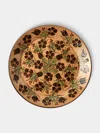 Poterie D’évires Poterie D'évires Flowers Hand-painted Ceramic Round Platter In Multi