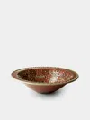 Poterie D’évires Poterie D'évires Flowers Hand-painted Ceramic Serving Bowl In Brown