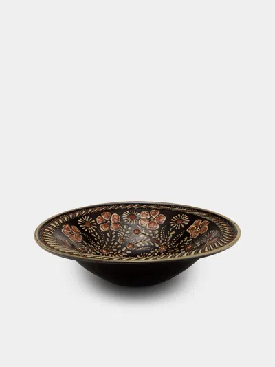 Poterie D’évires Poterie D'évires Flowers Hand-painted Ceramic Serving Bowl