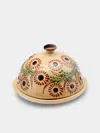 Poterie D’évires Poterie D'évires Flowers Hand-painted Ceramic Small Butter Dish