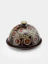 Poterie D’évires Poterie D'évires Flowers Hand-painted Ceramic Small Butter Dish