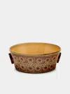Poterie D’évires Poterie D'évires Flowers Hand-painted Ceramic Small Handled Serving Bowl In Multi