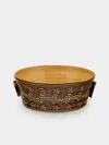 Poterie D’évires Poterie D'évires Flowers Hand-painted Ceramic Small Handled Serving Bowl In Multi