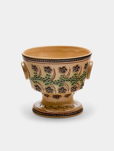 Poterie D’évires Poterie D'évires Flowers Hand-painted Ceramic Small Raised Bowl