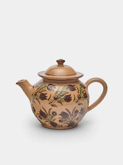 Poterie D’évires Poterie D'évires Flowers Hand-painted Ceramic Teapot