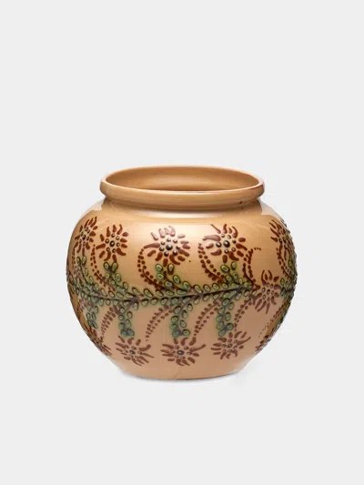 Poterie D’évires Poterie D'évires Flowers Hand-painted Ceramic Vase (5in/13cm) In Multi